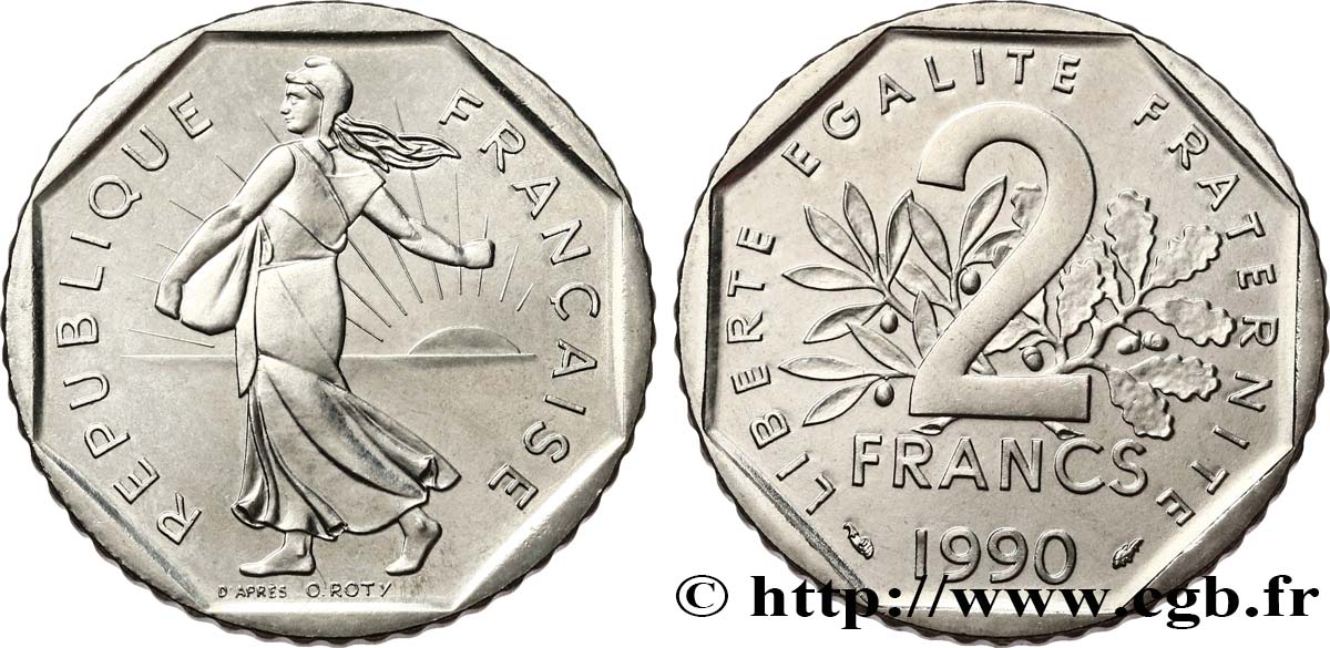 2 francs Semeuse, nickel 1990 Pessac F.272/14 ST 