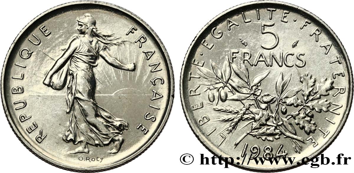 5 francs Semeuse, nickel 1984 Pessac F.341/16 MS63 