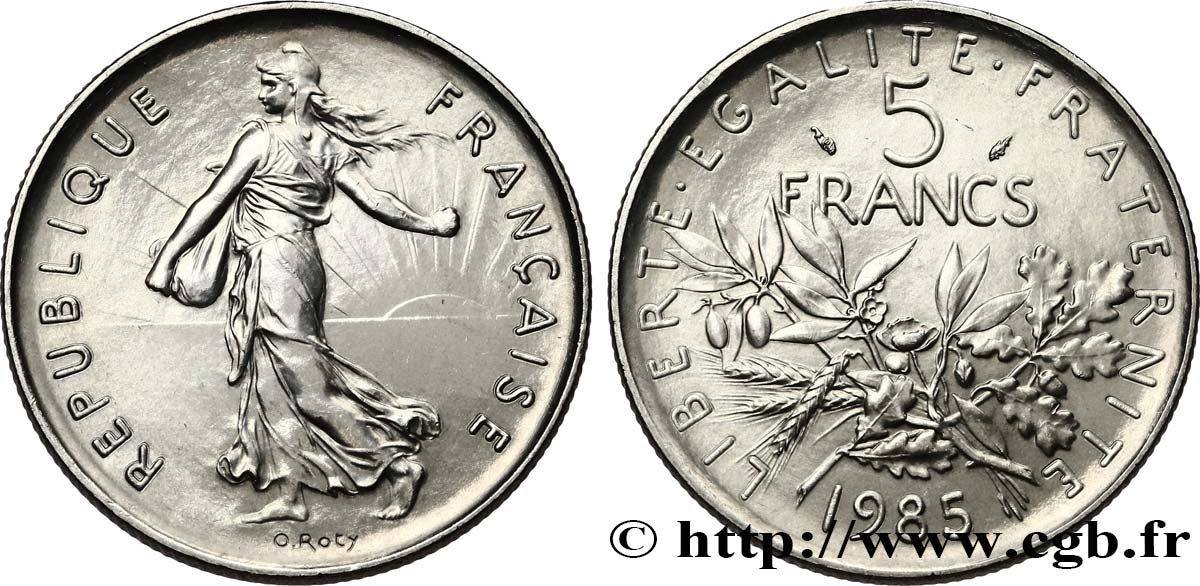 5 francs Semeuse, nickel 1985 Pessac F.341/17 fST63 