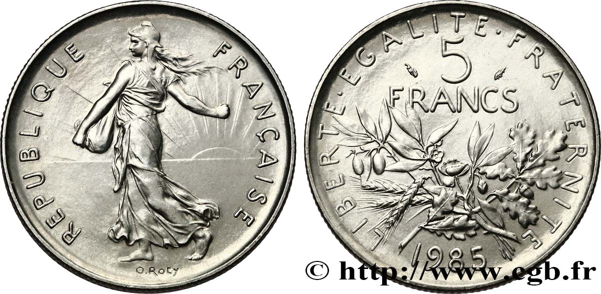 5 francs Semeuse, nickel 1985 Pessac F.341/17 SPL64 