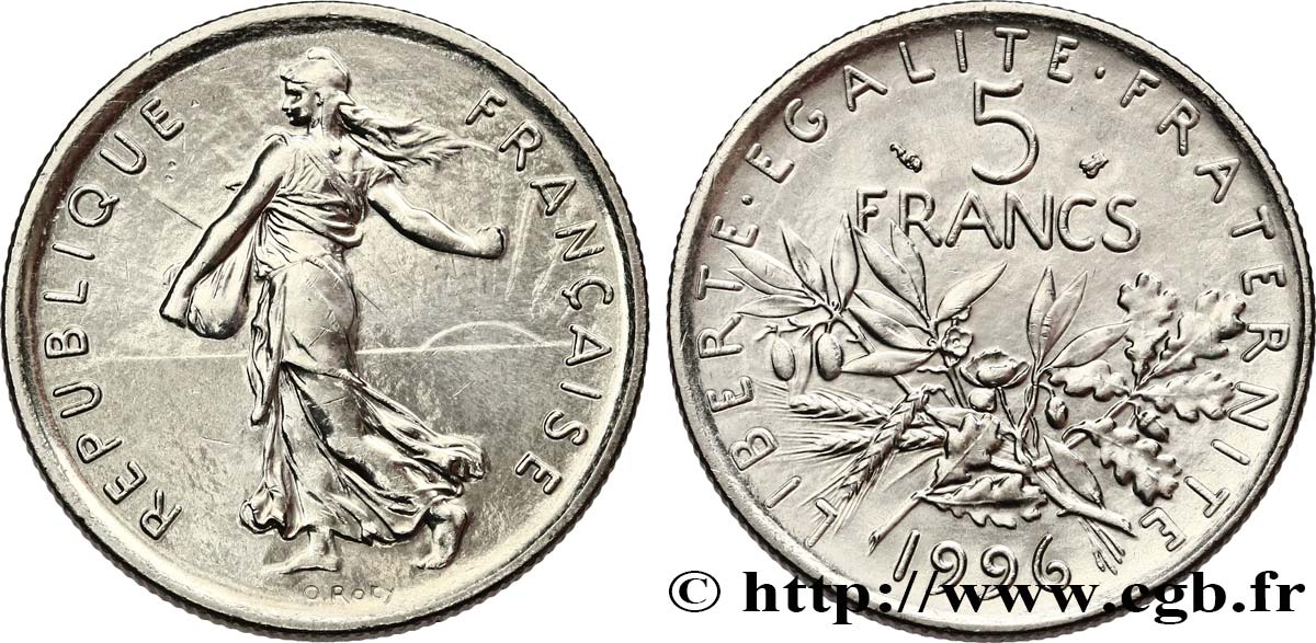 5 francs Semeuse, nickel 1996 Pessac F.341/32 SC63 