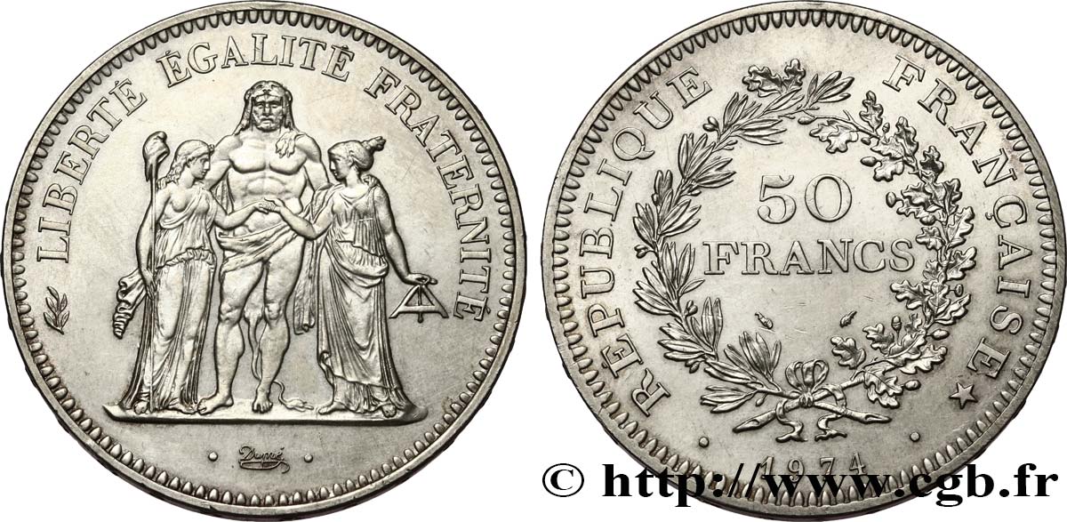 50 francs Hercule, avers de la 20 francs 1974  F.426/1 MS 