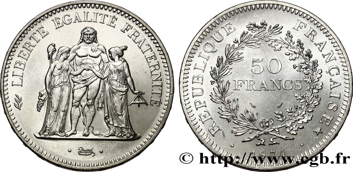 50 francs Hercule, avers de la 20 francs 1974  F.426/1 MS 