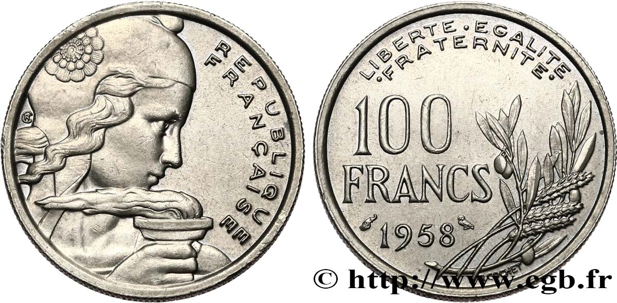 100 francs Cochet, chouette 1958  F.450/13 MBC+ 