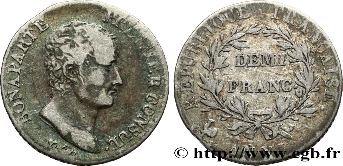 Demi-franc Bonaparte Premier Consul 1803 Paris F.173/1 MB 
