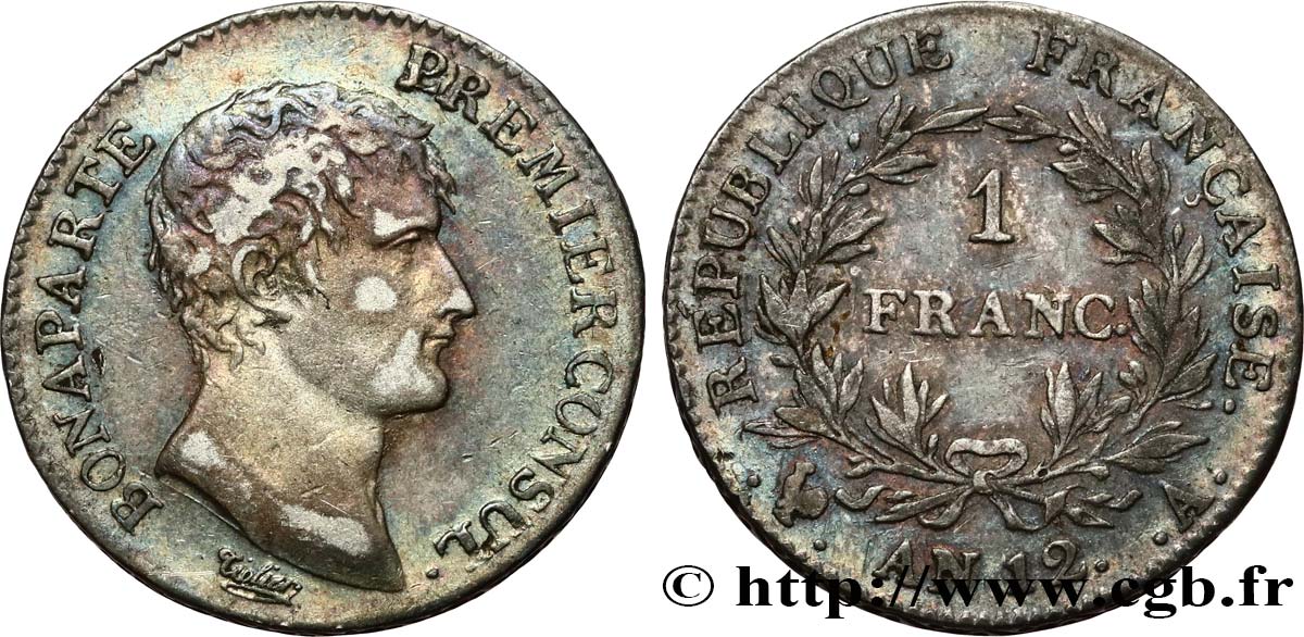 1 franc Bonaparte Premier Consul 1804 Paris F.200/8 MBC 