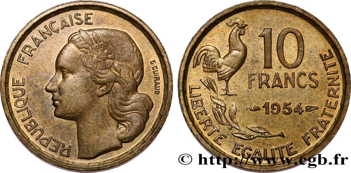 10 francs Guiraud 1954  F.363/10 SUP55 