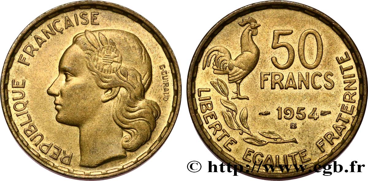 50 francs Guiraud 1954 Beaumont-le-Roger F.425/13 SUP58 