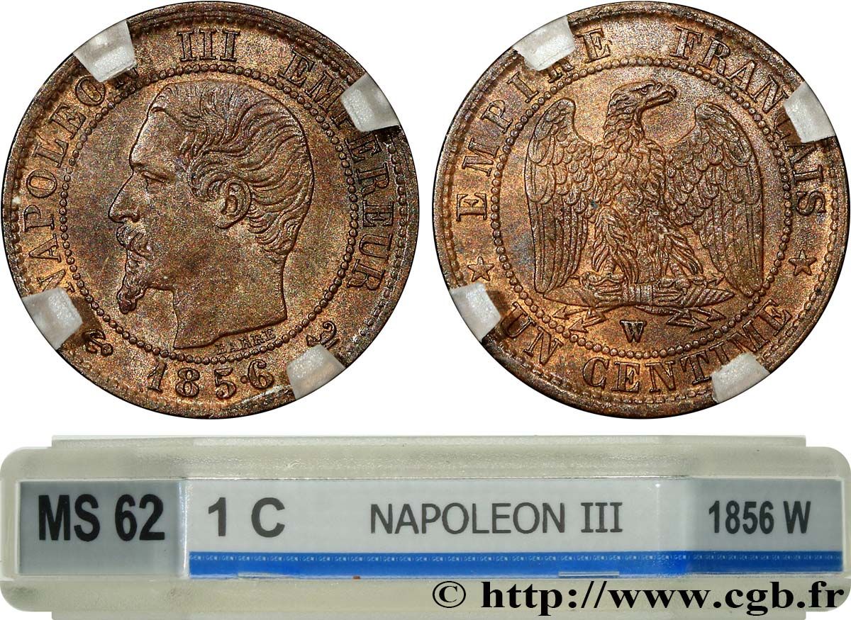 Un centime Napoléon III, tête nue 1856 Lille F.102/32 SUP62 GENI