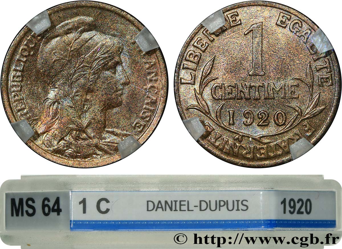 1 centime Daniel-Dupuis 1920  F.105/19 MS64 GENI