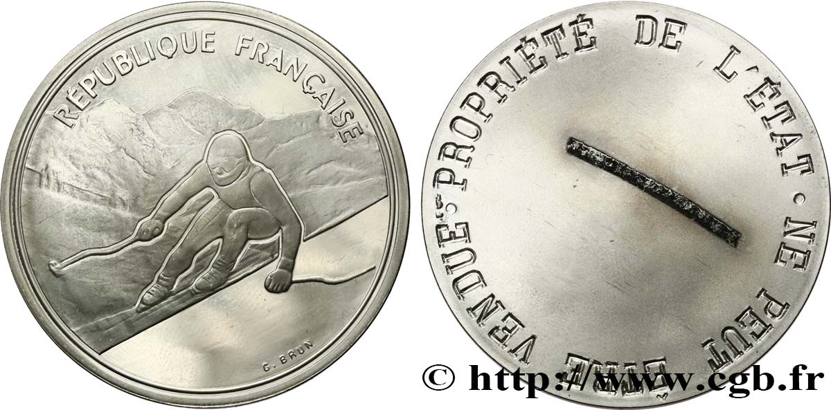 Exemplaire de démonstration Belle Épreuve 100 francs - Ski Alpin / Descente du Mont-Blanc n.d. Paris F.1606 1 var. SPL+ 