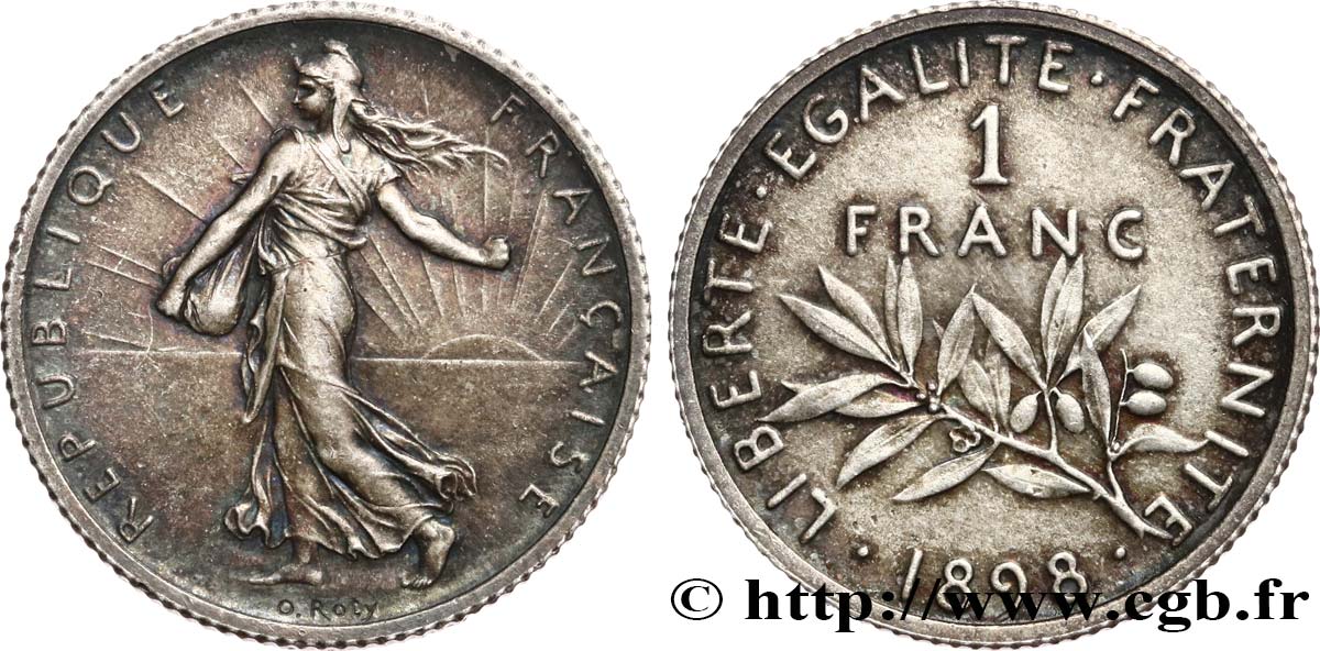 1 franc Semeuse 1898 Paris F.217/1 SUP62 