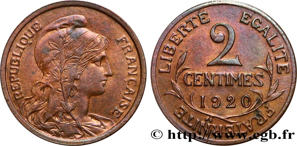 2 centimes Daniel-Dupuis 1920 Paris F.110/20 SUP55 