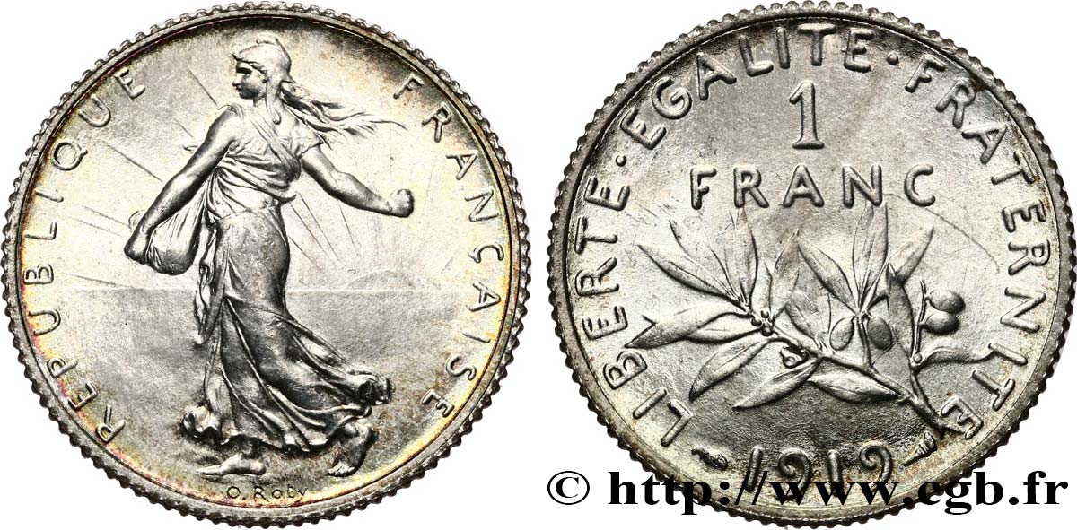 1 franc Semeuse 1919 Paris F.217/25 MS63 