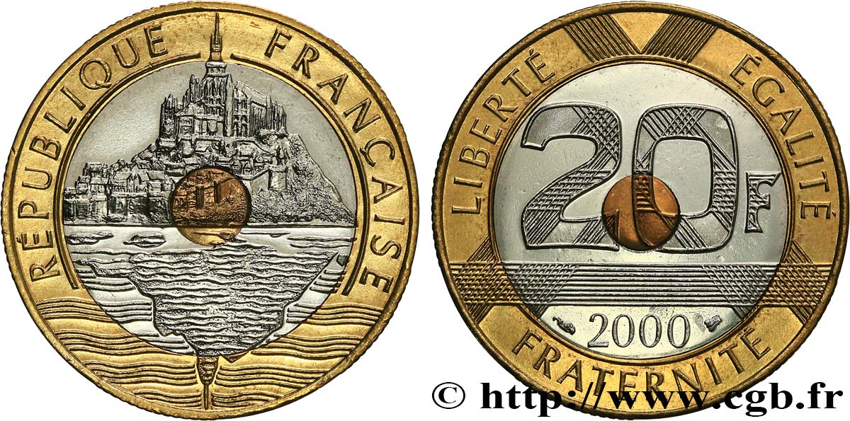 20 francs Mont Saint-Michel, BU (Brillant Universel) 2000 Pessac F.403/16 MS 
