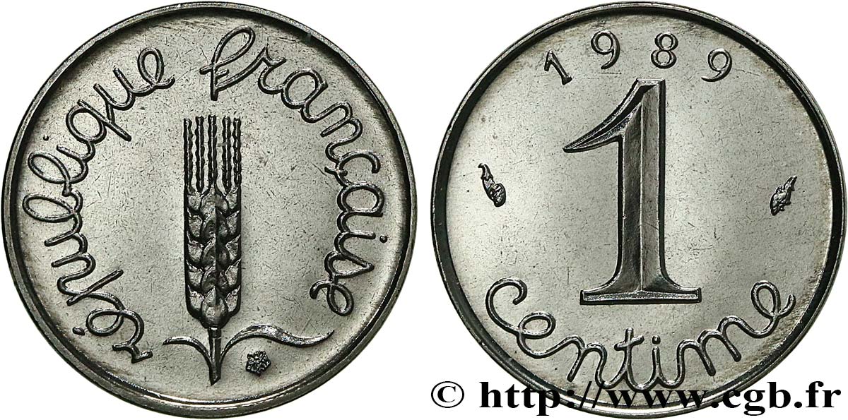 1 centime Épi, Brillant Universel 1989 Pessac F.106/46 FDC 