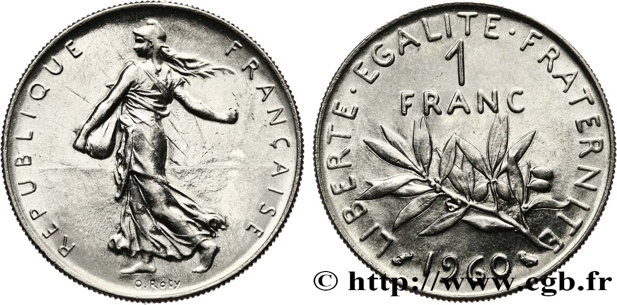 1 franc Semeuse, nickel 1960 Paris F.226/4 SUP 