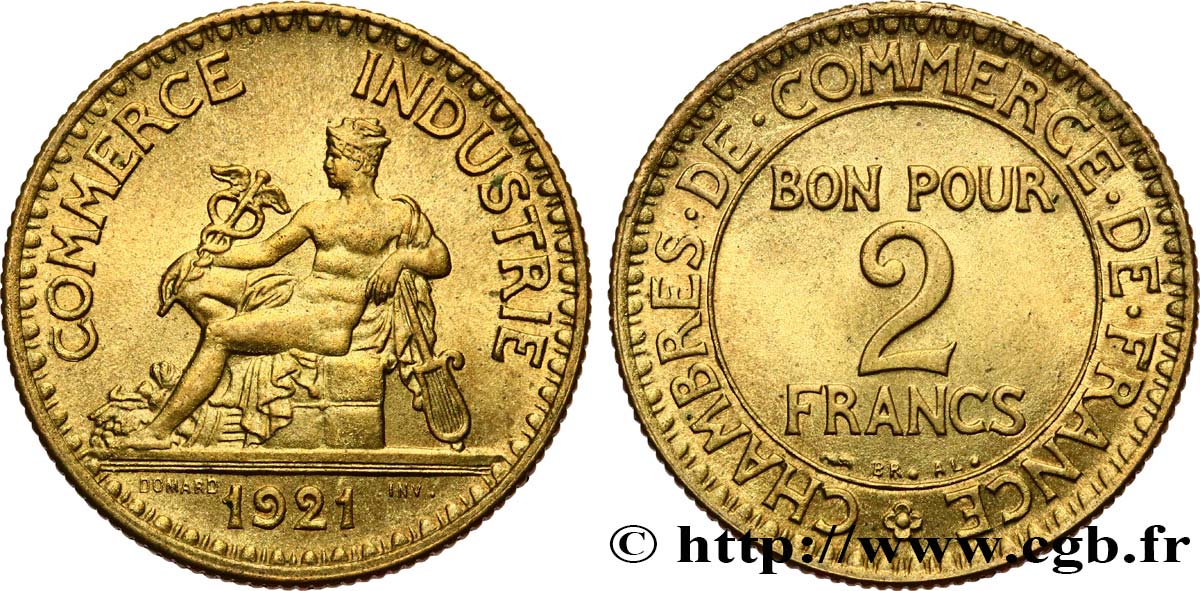 2 francs Chambres de Commerce 1921  F.267/3 SPL62 