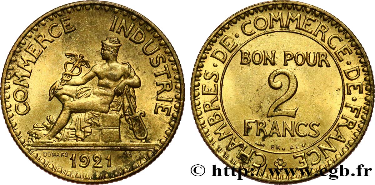 2 francs Chambres de Commerce 1921  F.267/3 MS 