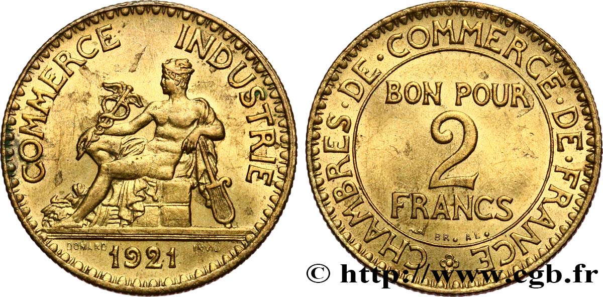 2 francs Chambres de Commerce 1921  F.267/3 MS 