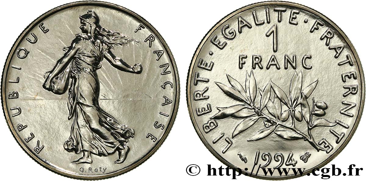 1 franc Semeuse, nickel, Brillant Universel 1994 Pessac F.226/42 FDC 