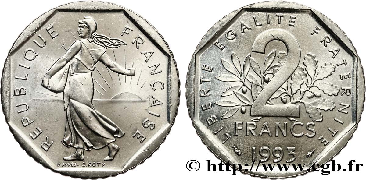 2 francs Semeuse, nickel 1993 Pessac F.272/19 SPL62 