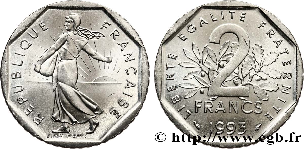 2 francs Semeuse, nickel 1993 Pessac F.272/19 SPL63 