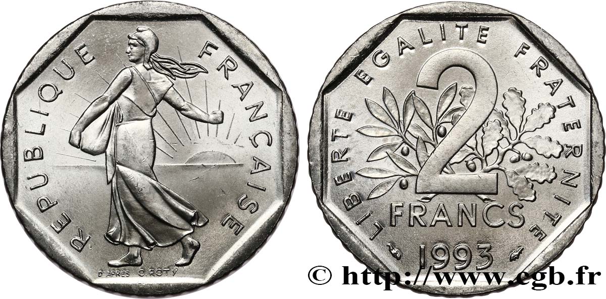 2 francs Semeuse, nickel 1993 Pessac F.272/19 SPL63 