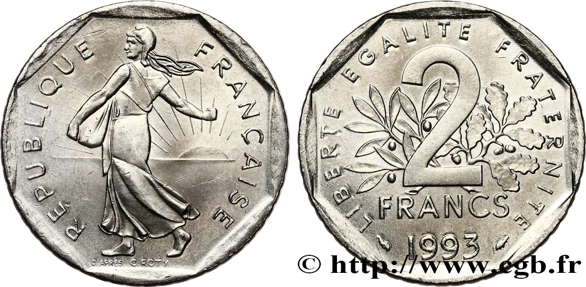 2 francs Semeuse, nickel 1993 Pessac F.272/19 SUP62 