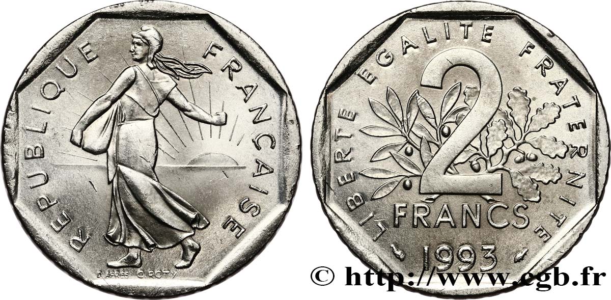 2 francs Semeuse, nickel 1993 Pessac F.272/19 SUP62 