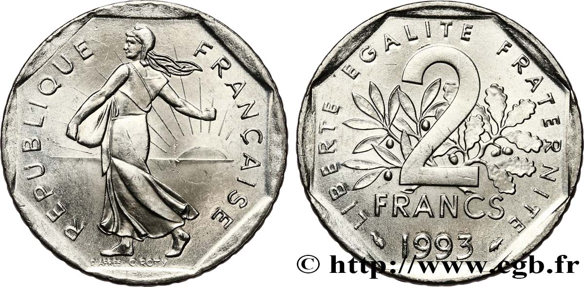 2 francs Semeuse, nickel 1993 Pessac F.272/19 SUP62 