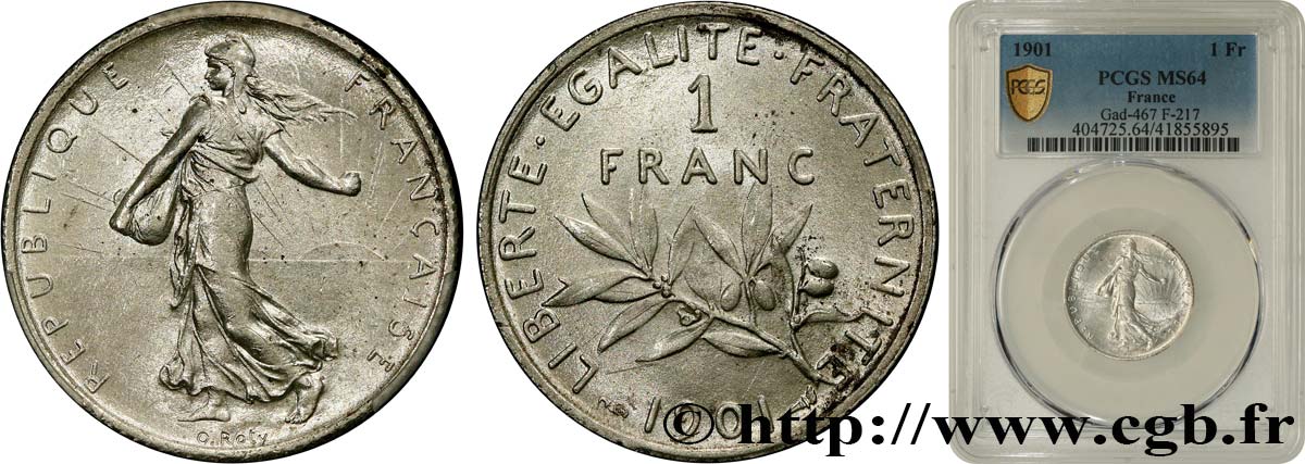 1 franc Semeuse 1901  F.217/6 SPL64 PCGS