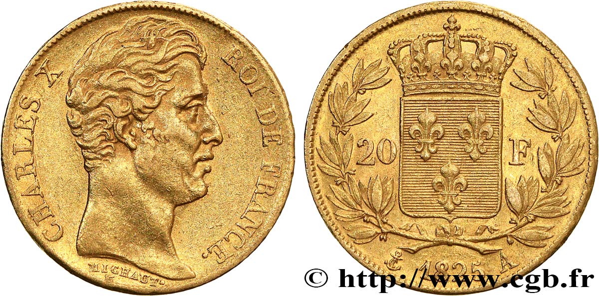 20 francs or Charles X 1825 Paris F.520/1 BB 