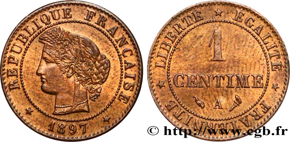 1 centime Cérès 1897 Paris F.104/24 MS63 