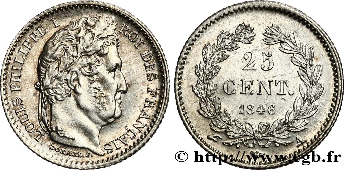 25 centimes Louis-Philippe 1846 Paris F.167/5 VZ+ 