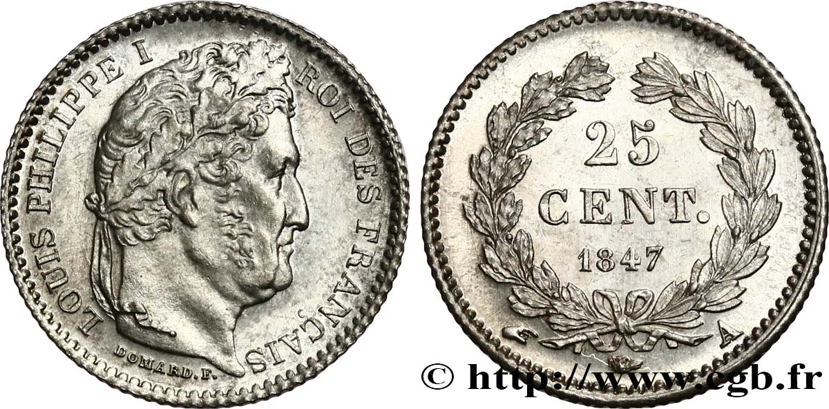 25 centimes Louis-Philippe 1847 Paris F.167/9 SC64 