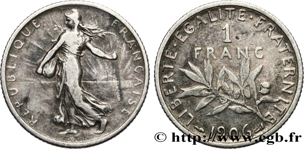 1 franc Semeuse 1906 Paris F.217/11 BC 
