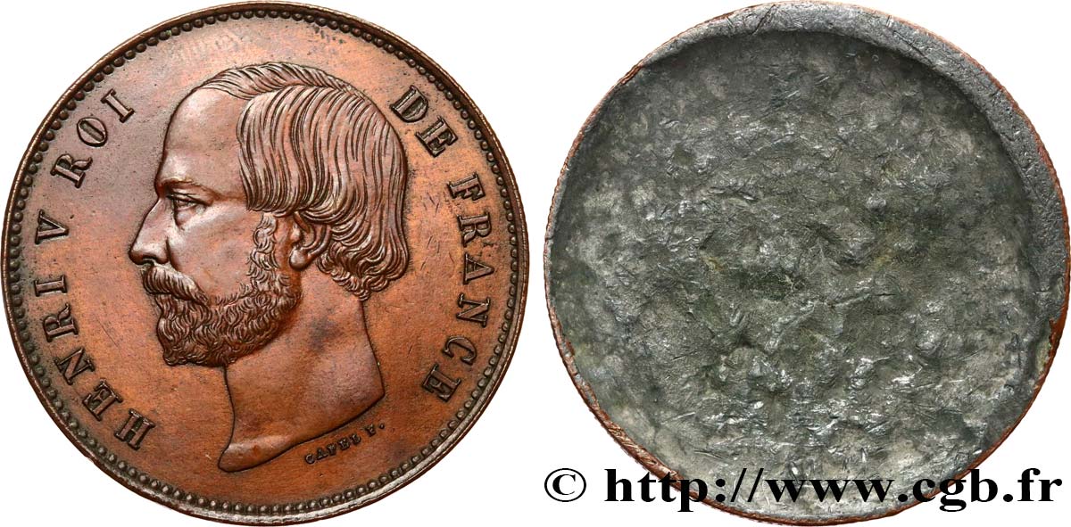 COUNTERFEIT / Épreuve uniface en étain bronzé au module de 5 francs n.d.  VG.2733 var. MS 