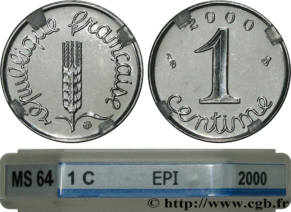 1 centime Épi 2000 Pessac F.106/60 MS64 GENI