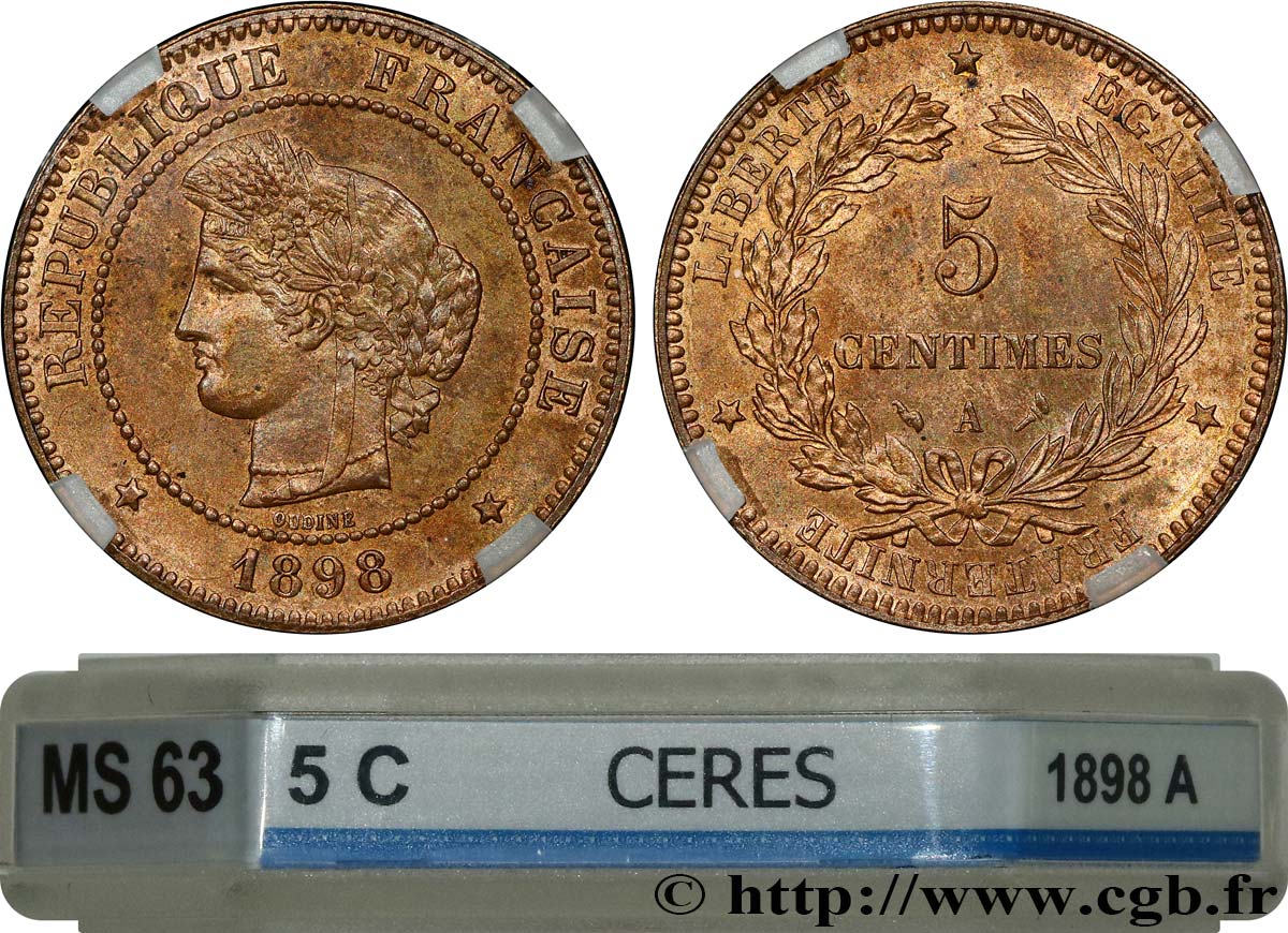 5 centimes Cérès 1898 Paris F.118/41 SPL63 GENI