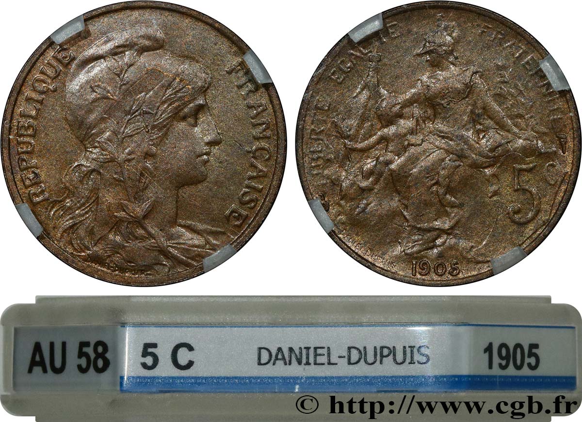 5 centimes Daniel-Dupuis 1905  F.119/15 AU58 GENI