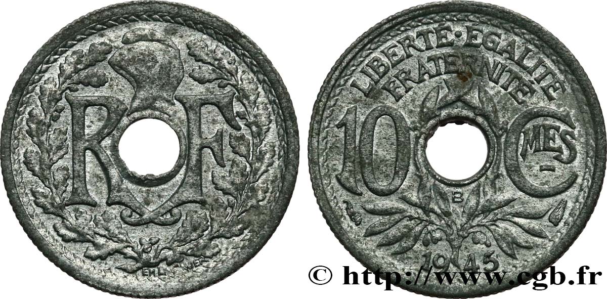 10 centimes Lindauer, petit module 1945 Beaumont-Le-Roger F.143/3 MBC 