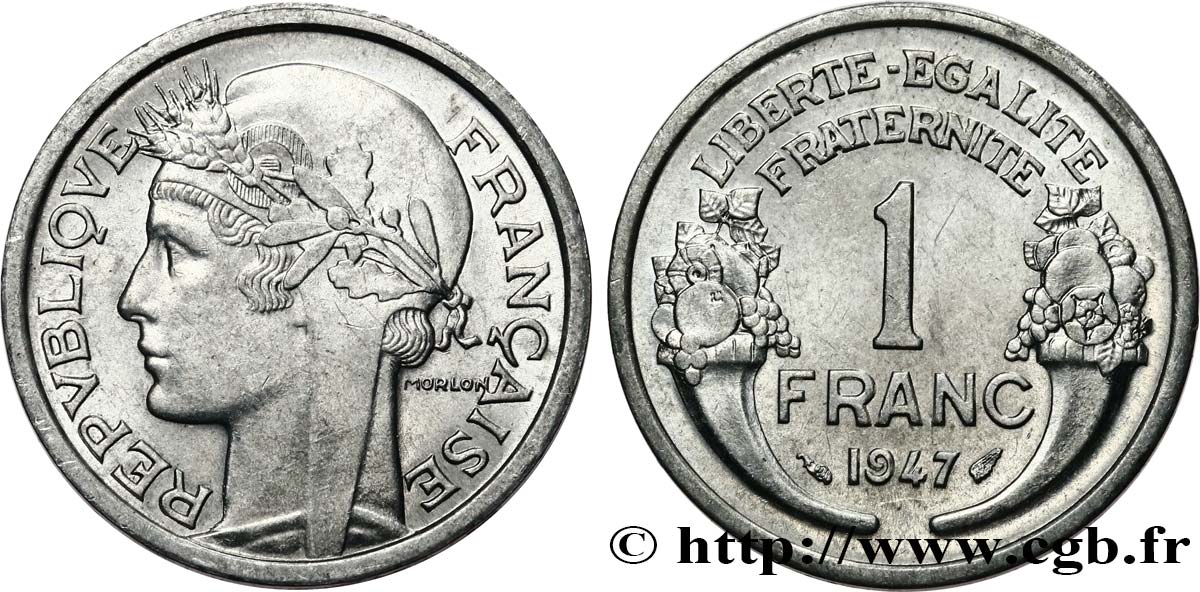 1 franc Morlon, légère 1947  F.221/11 SPL60 