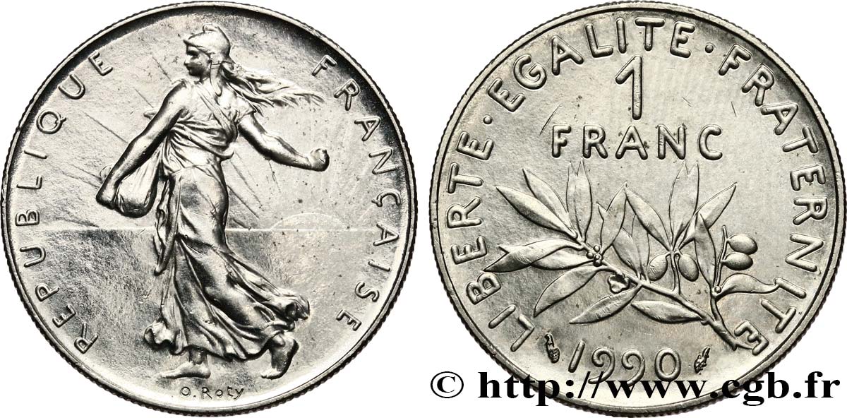 1 franc Semeuse, nickel 1990 Pessac F.226/35 MS60 