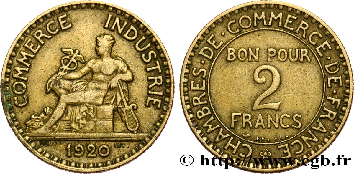 2 francs Chambres de Commerce 1920  F.267/2 TB35 