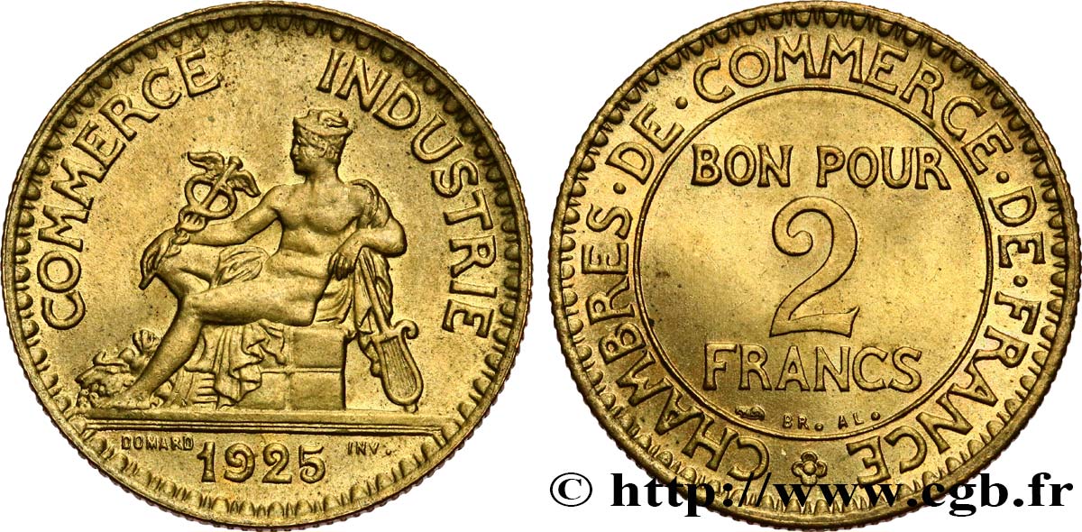 2 francs Chambres de Commerce 1925  F.267/7 SPL64 