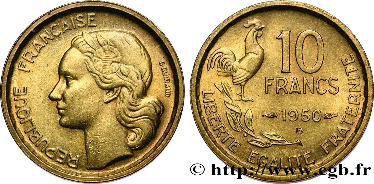 10 francs Guiraud 1950 Beaumont-Le-Roger F.363/3 SPL61 