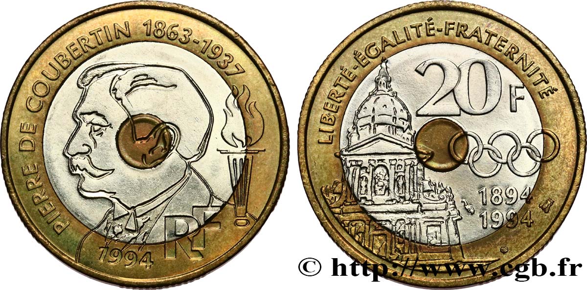 20 francs Pierre de Coubertin 1994  F.405/2 MS63 