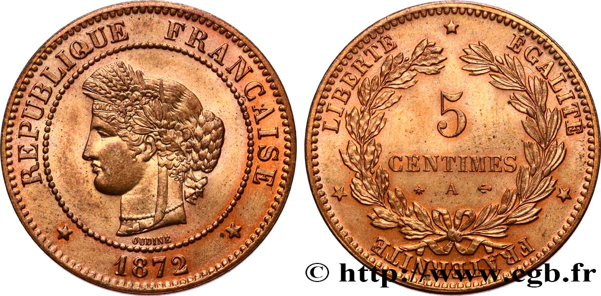 5 centimes Cérès 1872 Paris F.118/4 ST65 