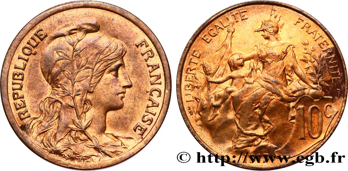 10 centimes Daniel-Dupuis 1917  F.136/28 q.SPL 